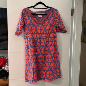 Gretchen Scott dress preppy beach cover up or every day dress, drawstring waist